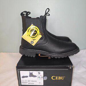 CEBU Men's BC Track Western Chelsea Boots in Black, US Size 9, New in Box